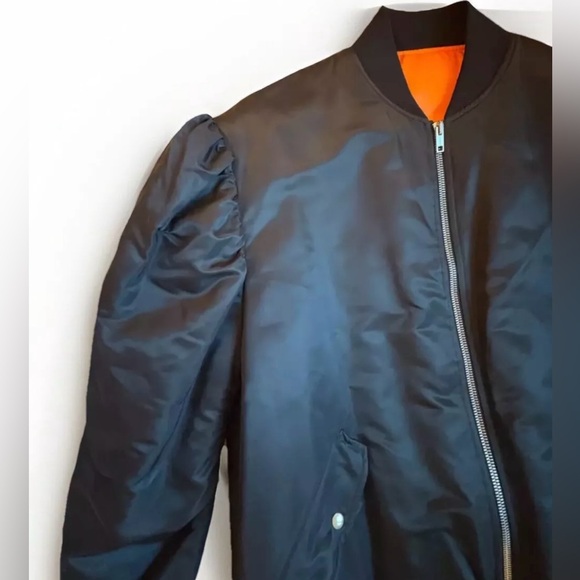 Calvin Klein 205W39NYC Raf Simons Nylon Navy Bomber Jacket Coat Puff Sleeves S - Picture 4 of 7